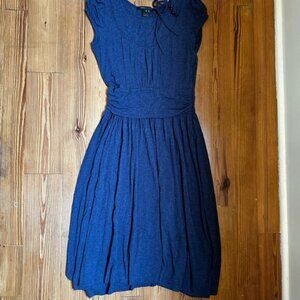 Marc Jacobs navy cap sleeve midi cotton dress SIZE S